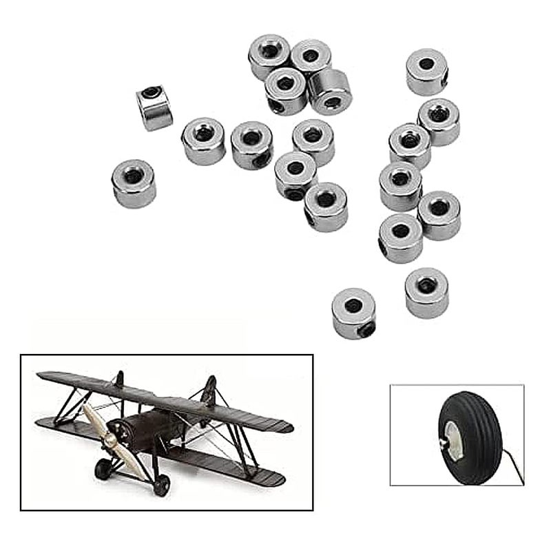 Begino Plane Landing Gear Wheel Stop 0.08"/2.1mm Wheel Collar for RC Airplane Model Aircraft(30-Pack) - Image 2